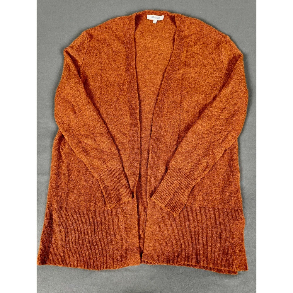 Madewell Kent Cardigan Sweater Womens XS Rust Orange Merino Wool Alpaca Blend
